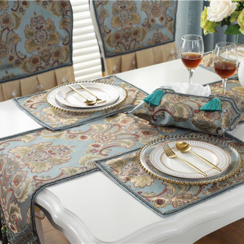 Скатерть с большими узорами, китайский синий настольный флаг, чайный столик, закрывающая крышка шкафа для телевизора, ткань с кисточками