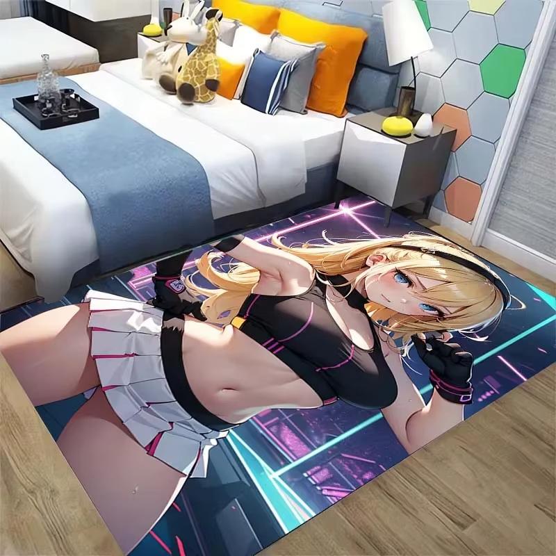 Japanese Anime Sexy Goddess Printed Carpet Game Otaku Anime HD Rug for Living Room Bedroom Deco Study Porch Bedside Non-slip Mat