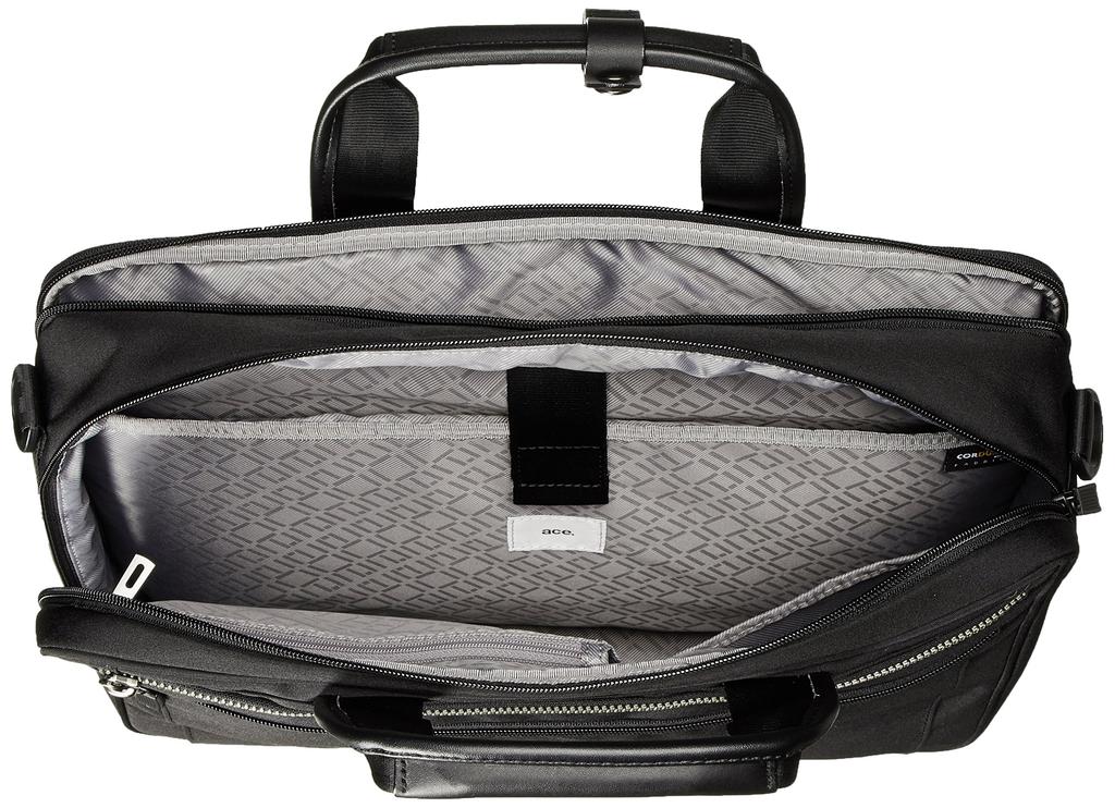 Мужская черная сумка-трансформер для бизнеса Ace Gene 55164, вмещает 13-дюймовый ноутбук, формат A4, оснащена светоотражателями и может быть установлена