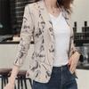 Spring Autumn Women Printed Small Suit Jacket Female Long Sleeve Slim Short Retro Coat Ladies Small Fragrant Top Blazer
