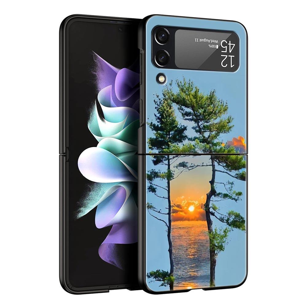 Милый арт красивый инди ярко-розовый Чехол для телефона Samsung Galaxy Z Flip3 Flip4 Flip5 ПК-оболочка для Z Flip 3 4 5 Жесткая складная крышка