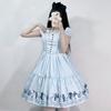 Halloween Alice In Wonderland, Japanese Cute Maid, Blue Short-sleeved Princess Dress