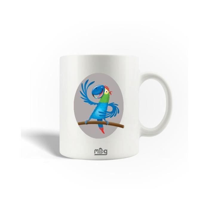 Mug - MANIACASE - Dessin Animé Perroquet Bleu - Céramique - 30cl - Compatible Lave-Vaisselle