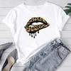 (Asian Size)lip Sweet Make Up Cute Women Fashion T Shirt Woman Female T Clothing Short Sleeve Print Tee Top Graphic T-shirts