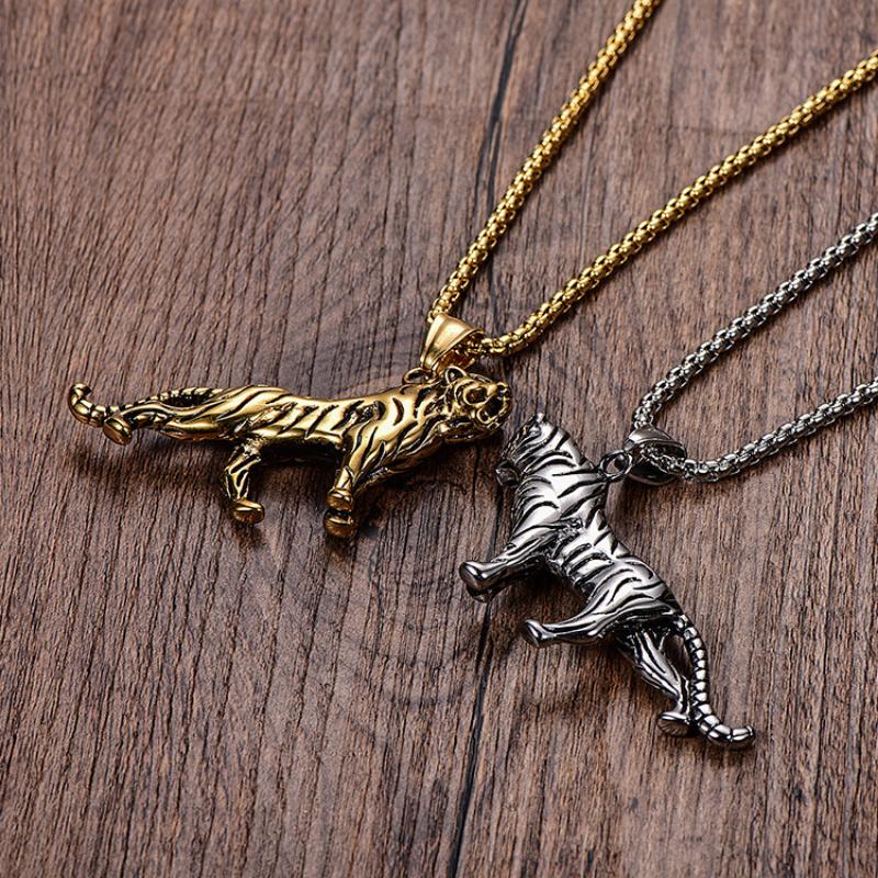 Mighty Korean Version Tiger Men's Pendant Titanium Steel Titanium Steel Necklace