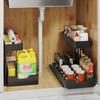 Kitchen Cabinet Pull-Out Storage Rack Under-Sink Organizer Large Capacity 2 Tier L-Shape Easy Installation