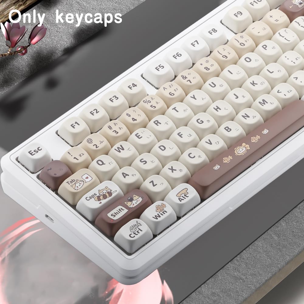 Японская тема кошек суши PBT кейкапы 5-сторонняя сублимация красителей для механических клавиатур AULA и MX Switch, набор из 134 клавиш - клавиатуры F75/F99/S98/K668/S-K80,
