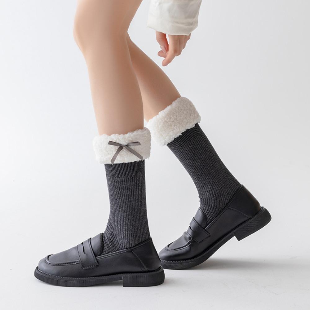 Утепленные зимние носки женские Y2K носки-гольфы средней длины модные носки из кораллового флиса JK