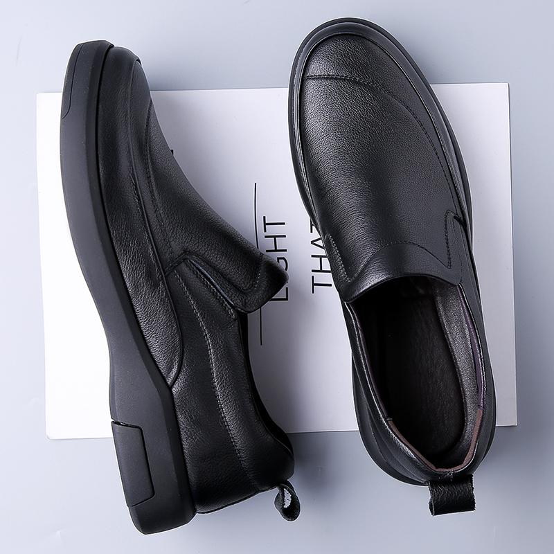 Hot Selling Thick Soled Shoes Europe America Wear-resistant Loafers Men's Business Shoes Men's Genuine Leather Casual Shoes
