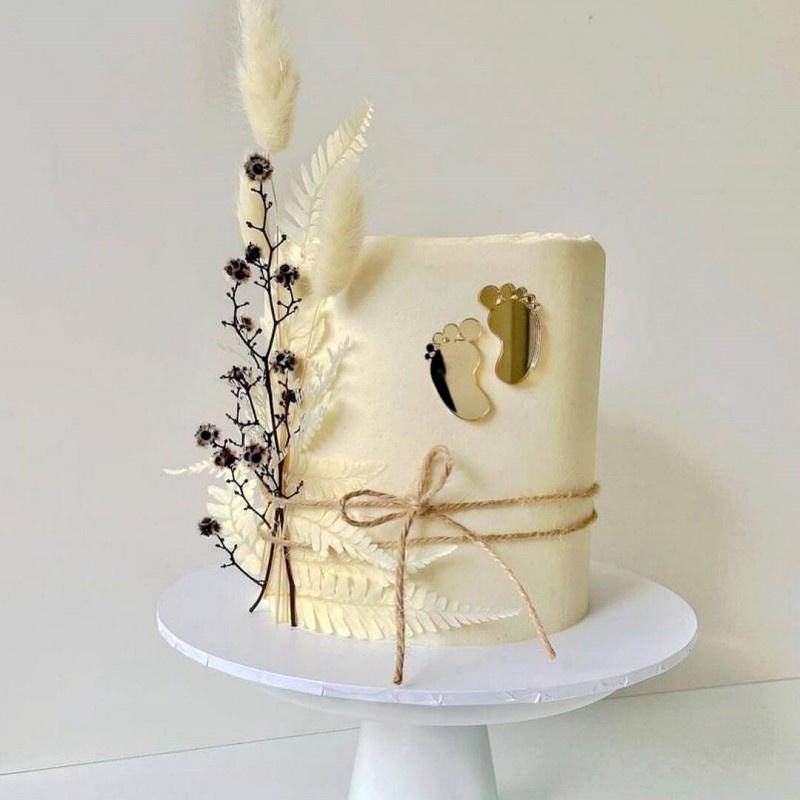 6 шт. акриловые украшения для торта Baby Shower, украшение для детских ножек, украшение для торта Oh Baby, пол ребенка, 1-й день рождения, мальчик и девочка