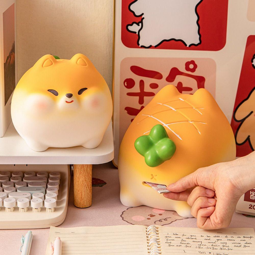 Resistant Fall Cartoon Dog Money Box Large Capacity Money Boxes Piggy Bank  Home Decoration