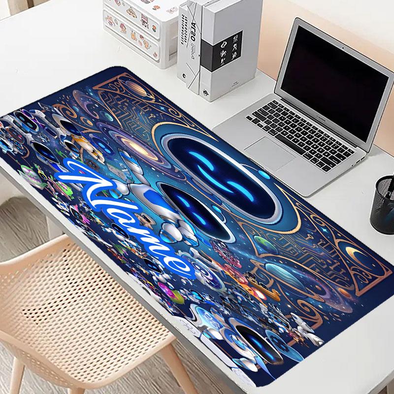 Custom Name Personalized Cosmic Bot Crew Pattern Mousepad, Laptop PC Desk Mat, Decorative Desk Mat for Home Keyboard Pad Gift
