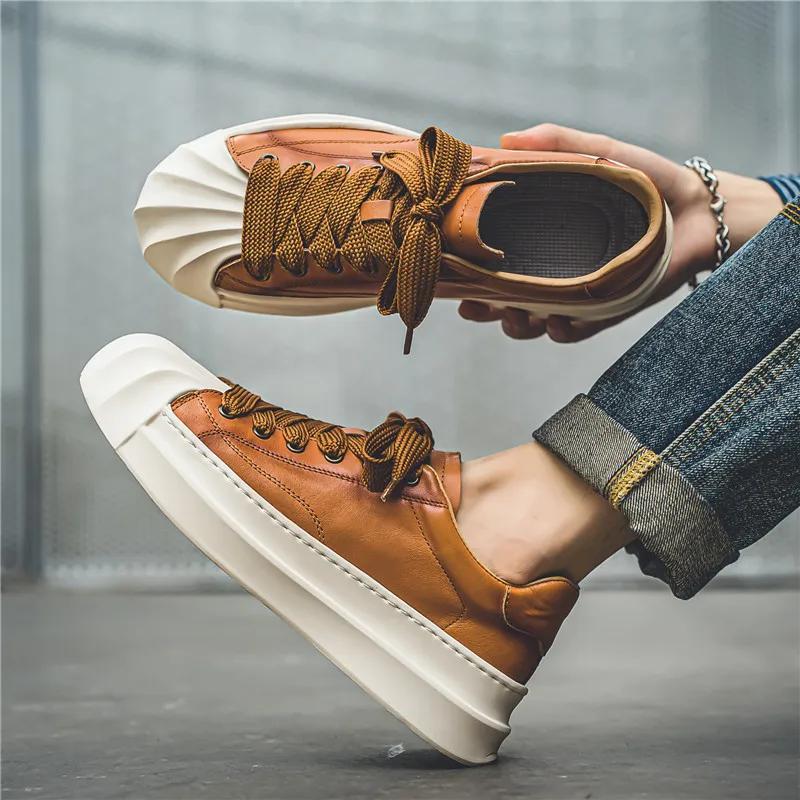 Высококачественная мужская повседневная обувь Модная обувь на толстой подошве для мужчин Удобная обувь для отдыха из мягкой кожи для мужчин Zapatillas De Deporte