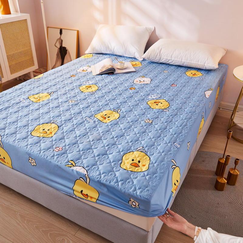 Thickened Fitted Sheet Plain Waterproof Matte Bedspread Four Season Simmons Dust Cover