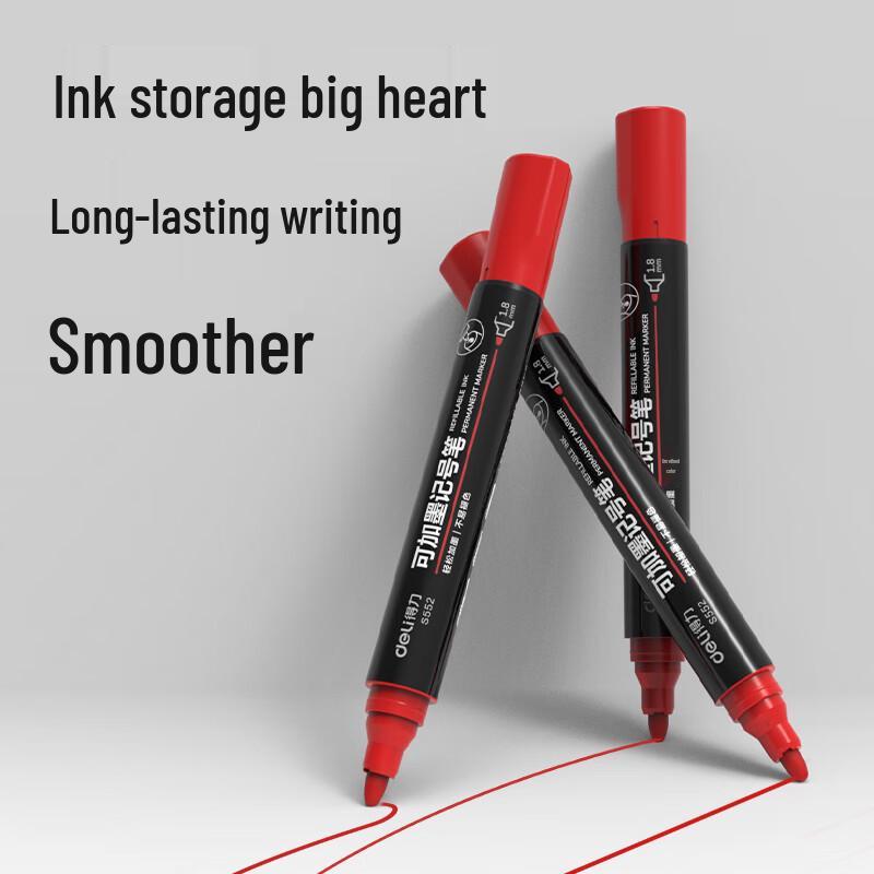 Deli Refillable Oil-Based Thick Tip Marker Pen