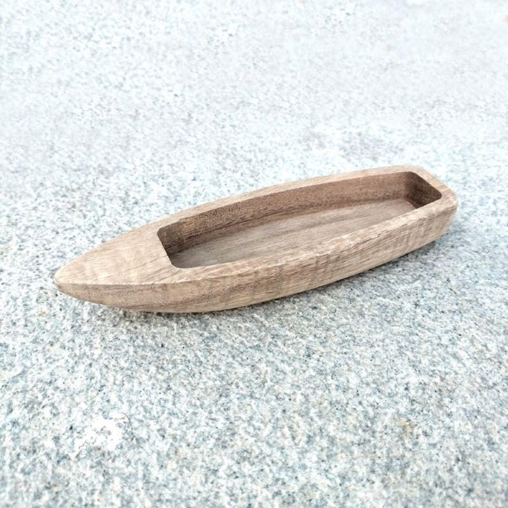 Natural Wooden Fishing Boat Model Unfinished Boat Model Ornaments Desktop Living Room