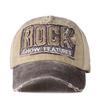Unisex Washed Cotton Duckbill Hat with Rock Embroidered Patch – Winter Large Brim for Casual Outdoor Fishing