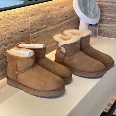 Женские большого размера на мягкой подошве с увеличением высоты теплые меховые зимние нескользящие сапоги плюшевая подкладка для занятий спортом на открытом воздухе хлопковые сапоги