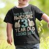 Boys 3rd Birthday T-Shirt Kids  Cotton Awesome 3 Year Old GIFT Idea Top