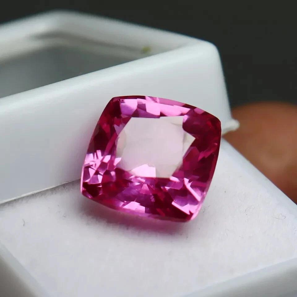 Cushion Cut Natural Spinel Pink 8-10 Ct VVS Certified Loose Gemstone
