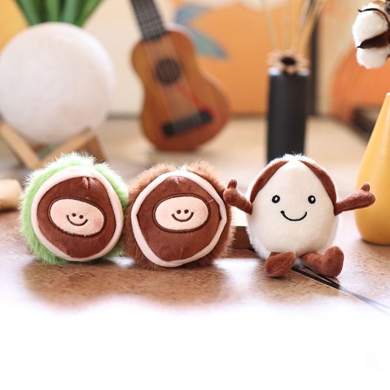 Chestnut Chinese Adorable Plush Keychain Charm Key Loop Bag Doll Decoration