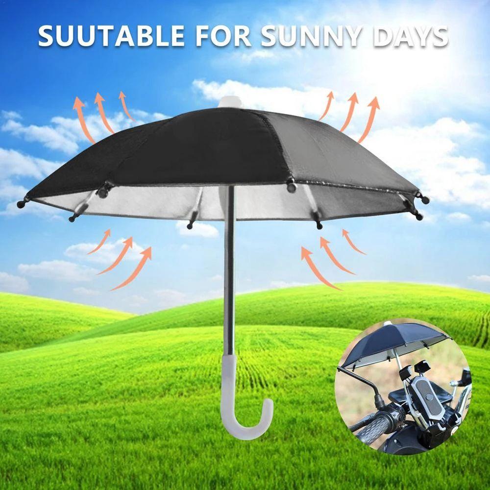 Polyester Novelty Sunshade Umbrella Bicycle Phone Holder Mini Umbrella Motorcycle Phone Holder