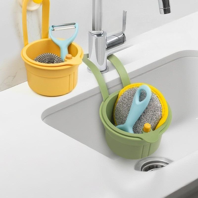 2pcs/1pc Self-Cleaning Push-Type Sink Strainer Basket -Automatic Food Waste Drain Basket with Removable Bottom Easy Installation