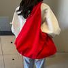 Double Zipper Design Nylon Shoulder Bag Casual Versatile Commuting Handbag Storage Pouch  Women