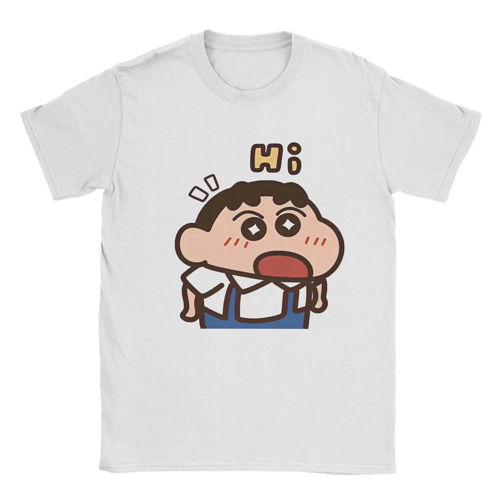 Funny Crayon Shinchan Shiro T Shirt Unisex Round Neck Short Sleeve Clothing Cute Anime Cartoon 100cotton Summer Topstops