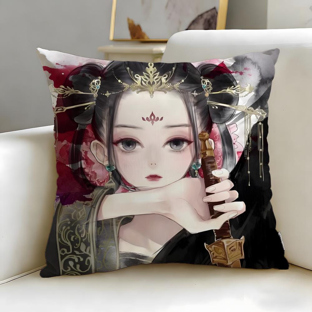 anime Raven of the Inner Palace Cushion Cover Soft & Easy-Wash Pillow Case – Versatile for Couch, Bed, Travel and Office