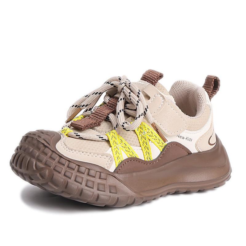Kids Chunky Sneakers With Color-Block Design Breathable Mesh Upper Non-Slip Sole Outdoor Play Daily Wear
