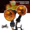 2PCS Motorcycle Turn Signal Lights Indicator Lamp Amber Flashers for Kawasaki Suzuki Honda Yamaha Cafe Racer Turn Lamp