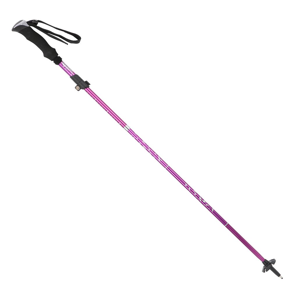 Walking Stick 5 Section Collapsible Aluminum Alloy Adjustable Folding Cane for Outdoor HikingPurple