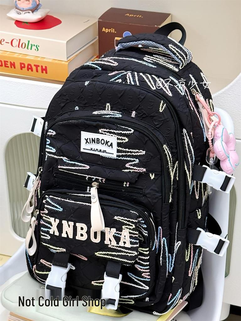 Милый легкий радужный плиссированный рюкзак для старшеклассников и учеников средней школы