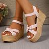 Women’s Platform High Heel Wedge Sandals, Thick Sole, Summer Casual Wear, Wide Size
