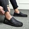 Мужские повседневные кожаные туфли из спилка больших размеров, мужские лоферы, удобная обувь для вождения, мокасины, мужская обувь на плоской подошве