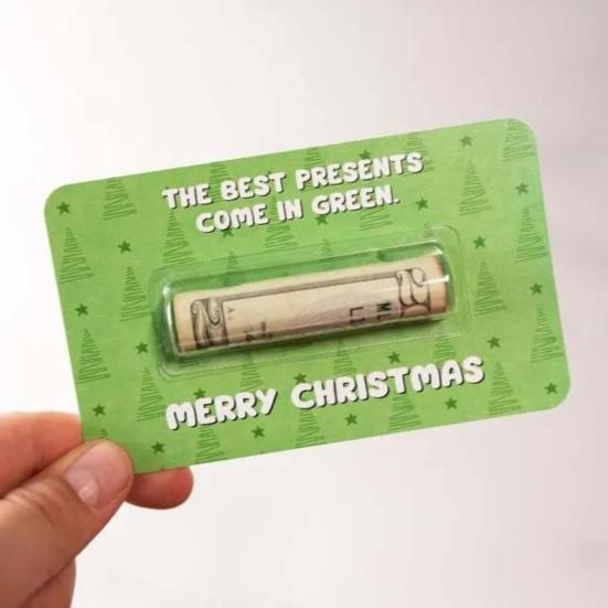 Bruh Money Holder Christmas Tree Hanging Cash Holder Card Decoration Ornament Festival Party Holiday Money Gift