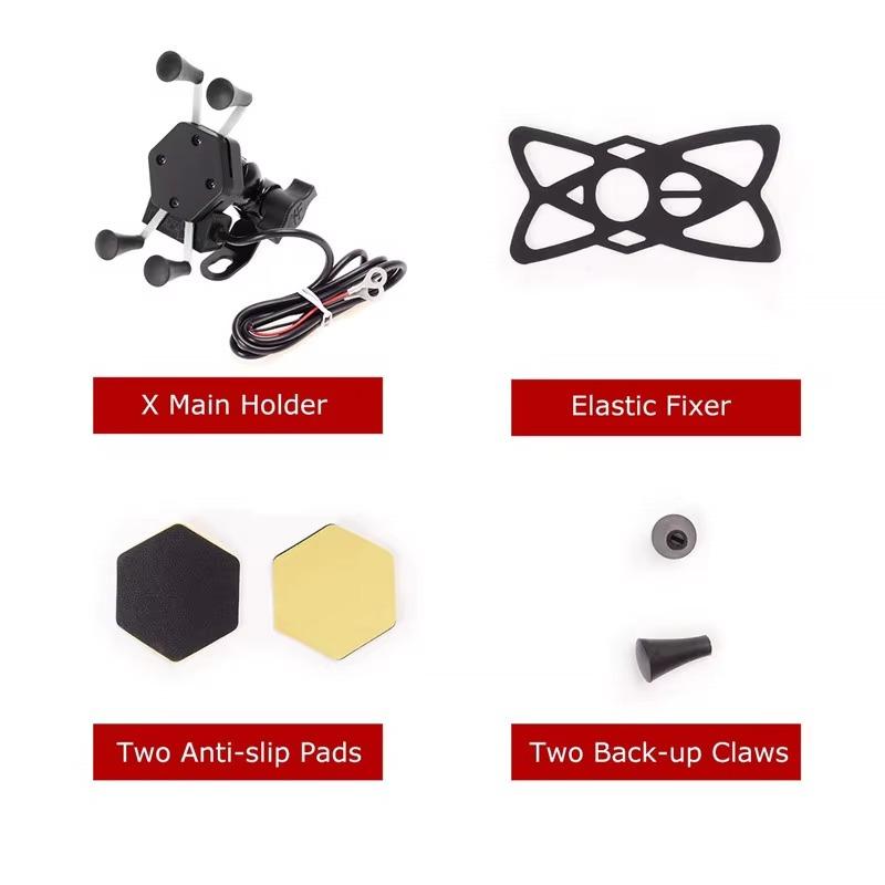 X-shaped Waterproof 9V To 24V USB Motorcycle Bracket Motorcycle Charger