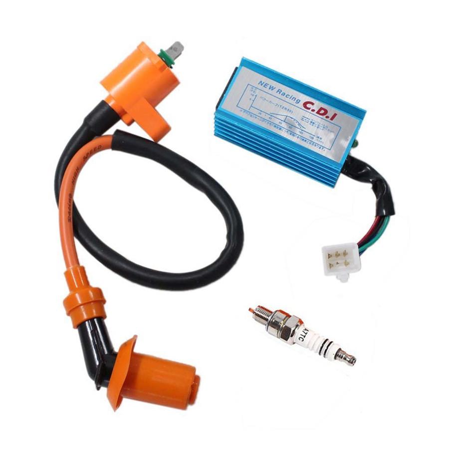 Мотоциклетная высокопроизводительная гоночная катушка зажигания+свеча зажигания+AC CDI для 50cc-150cc