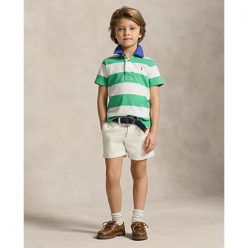 Polo Ralph Lauren Boys 2 7 Striped Cotton Short Sleeve Rugby Shirt