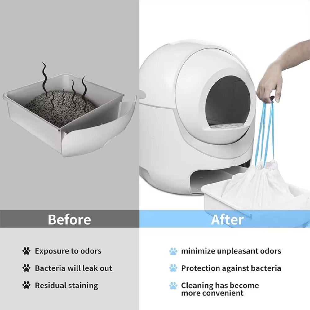 2 Roll Portable Drawstring Trash Bags 45x50cm Large Garbage Bag Durable Plastic Bag Household Use