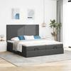 Maison Exclusive - Cadre de lit ottoman avec matelas gris foncé 160x200cm tissu