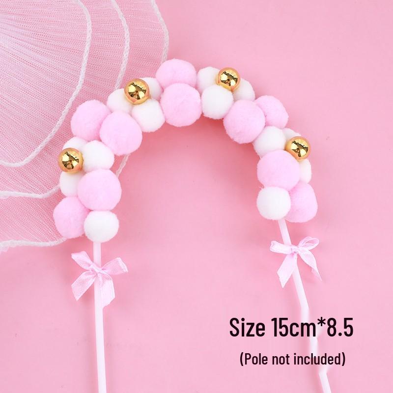 Pink Themed Cake Decor: Heart & Cloud Balloons with Insert Cards for Birthday Parties