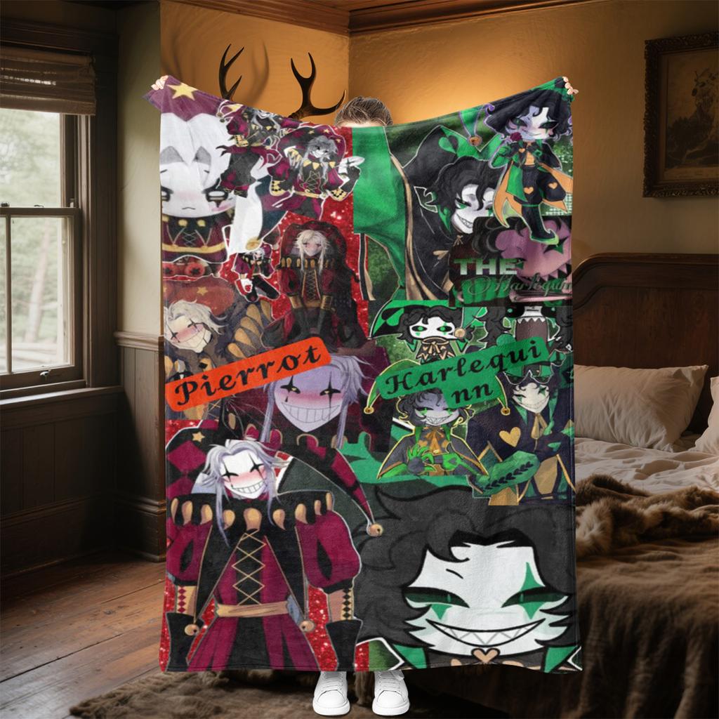 Pierrot Plush Blanket Soft Comfortable All Seasons blanket Sofa Office Naps blanket Outdoor Travel throw Perfect Gift