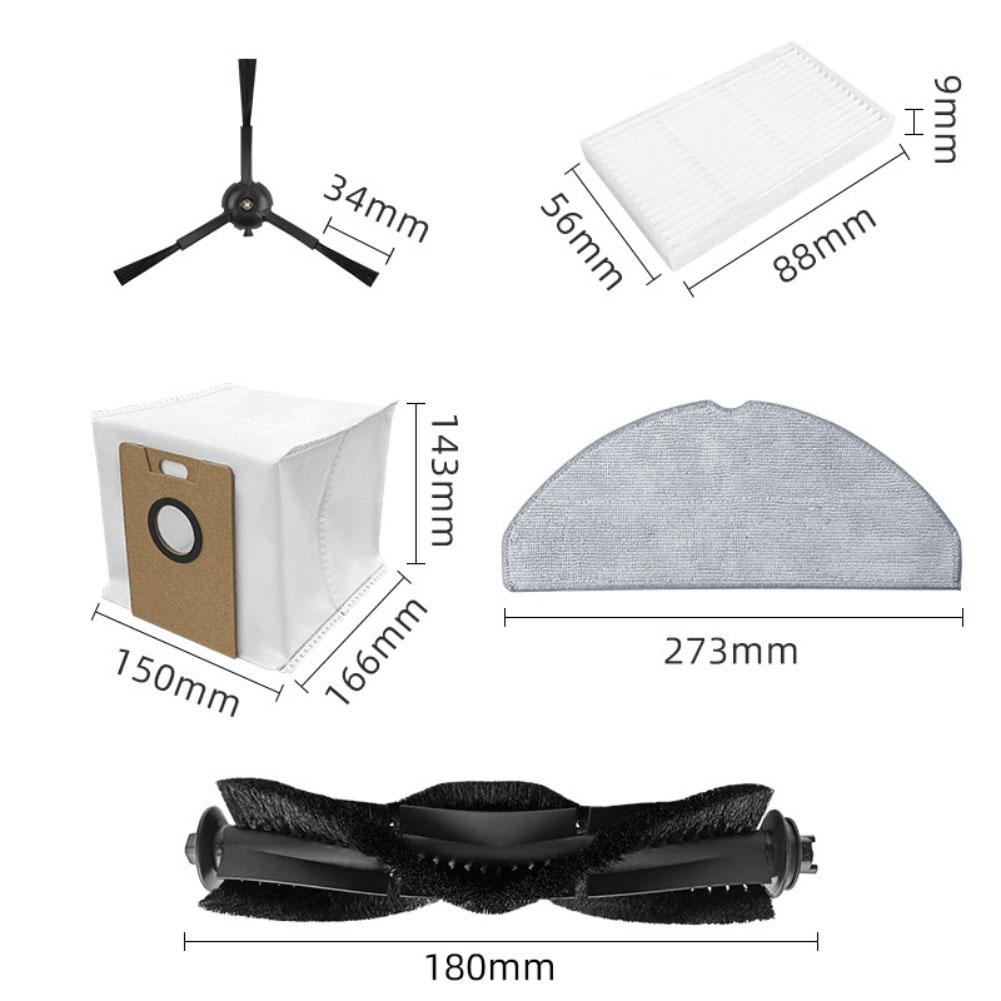 Совместимый с For Tapo RV30 Max Plus/RV30 Max/RV20 Max Plus/RV20 Max Комплект для замены основной щетки и фильтра для робота-пылесоса