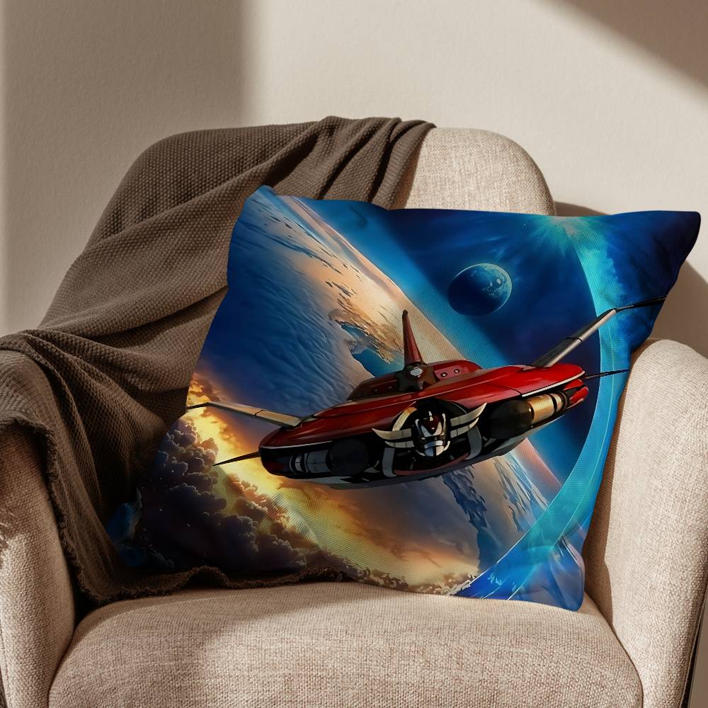 Alloy UFO Goldorak Grendizer Pillow Case Pillow Case Living Room Sofa Cushion Cover Suitable For Home Bedroom Room Decoration