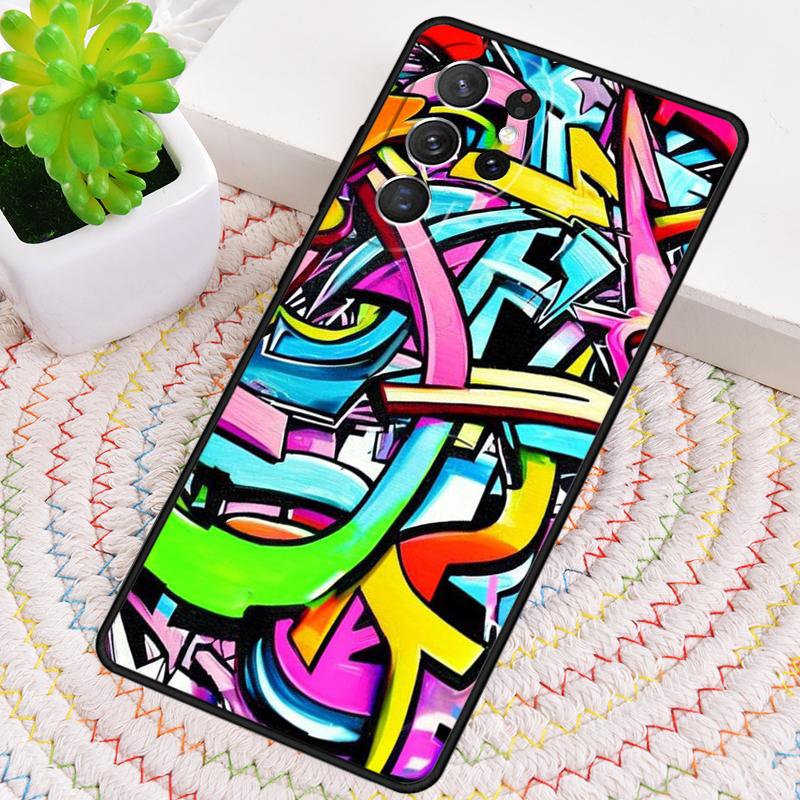 Ins Красочный Граффити Радужный Силиконовый Чехол Для Телефона Для Samsung Galaxy note 10 pro S26 S25 S24 S23 S22 S21 Plus Ultra Capa Чехол