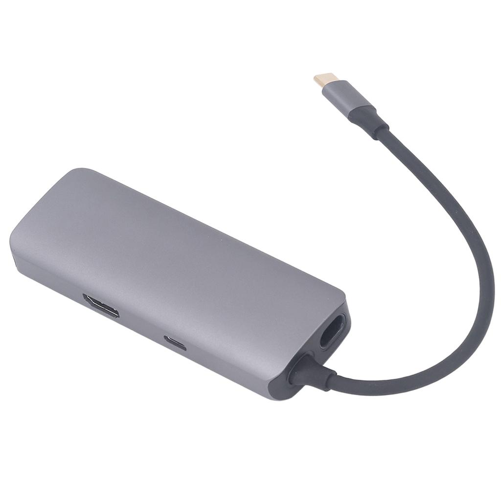 Type C Docking Station Aluminium Alloy USB 3.0 RJ45 Multi Port Docking Station for Windows 6 In 1
