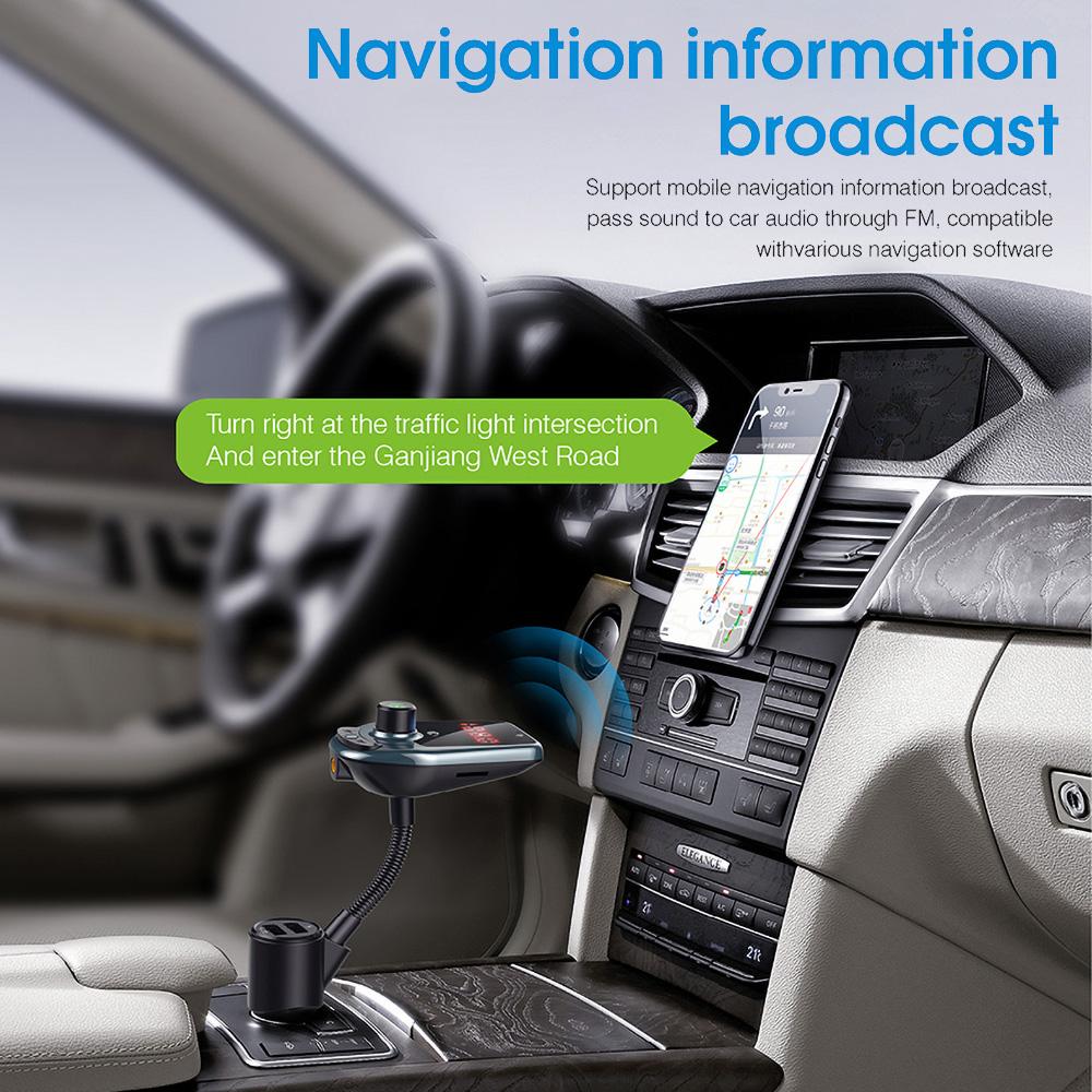 Новый Mp3-плеер Bluetooth автомобильный комплект музыкальный плеер FM-передатчик модулятор с двойным USB-зарядным устройством 3.0a динамики AUX соединение