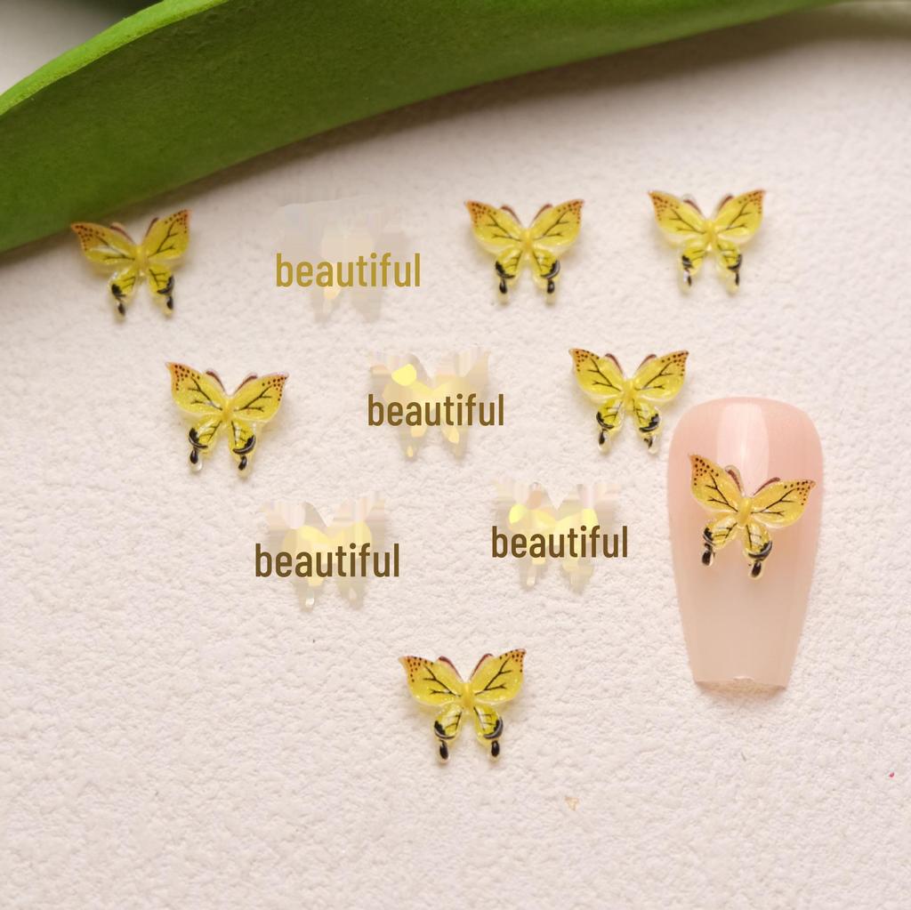 3D светящиеся бабочки для дизайна ногтей и чехол для телефона, аксессуары своими руками